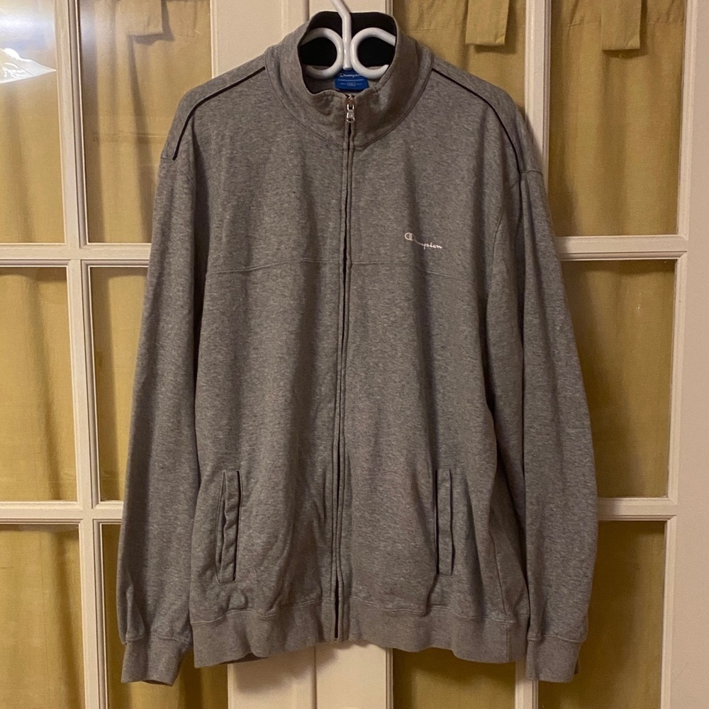Champion Men's Zip Up Gray Sweater